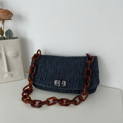 Prada Denim Gaufre Shoulder bag