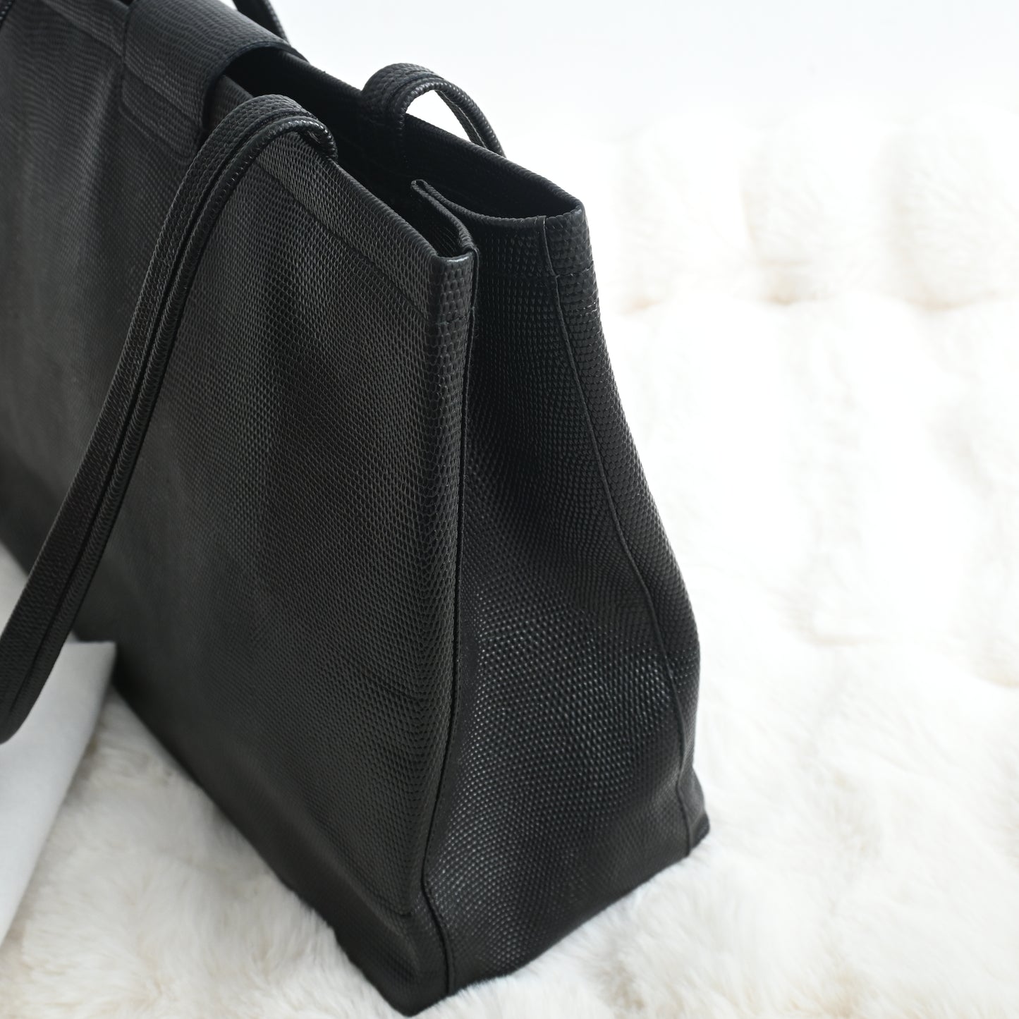 Salvatore Ferragamo Embossed Lizard Vara Tote