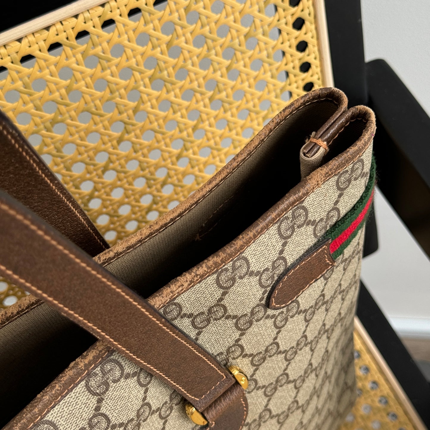 Gucci Sherry Line Canvas Tote Vintage