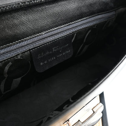 Salvatore Ferragamo Gancini Saffiano Leather Shoulder Bag