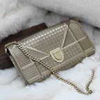 Christian Dior Diorama Metallic Patent Wallet On Chain