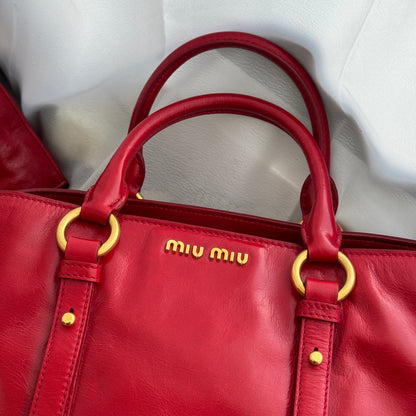 Miu Miu Vitello Shine Rosso