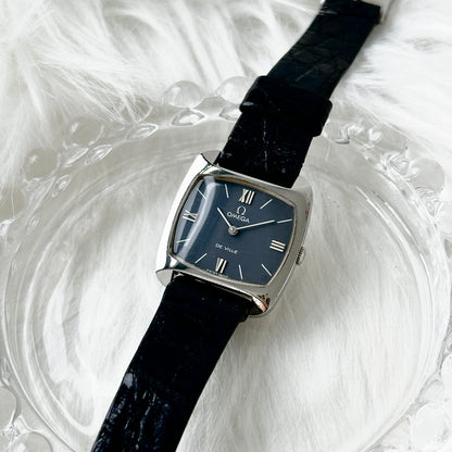 Omega Navy Dial with Silver Case