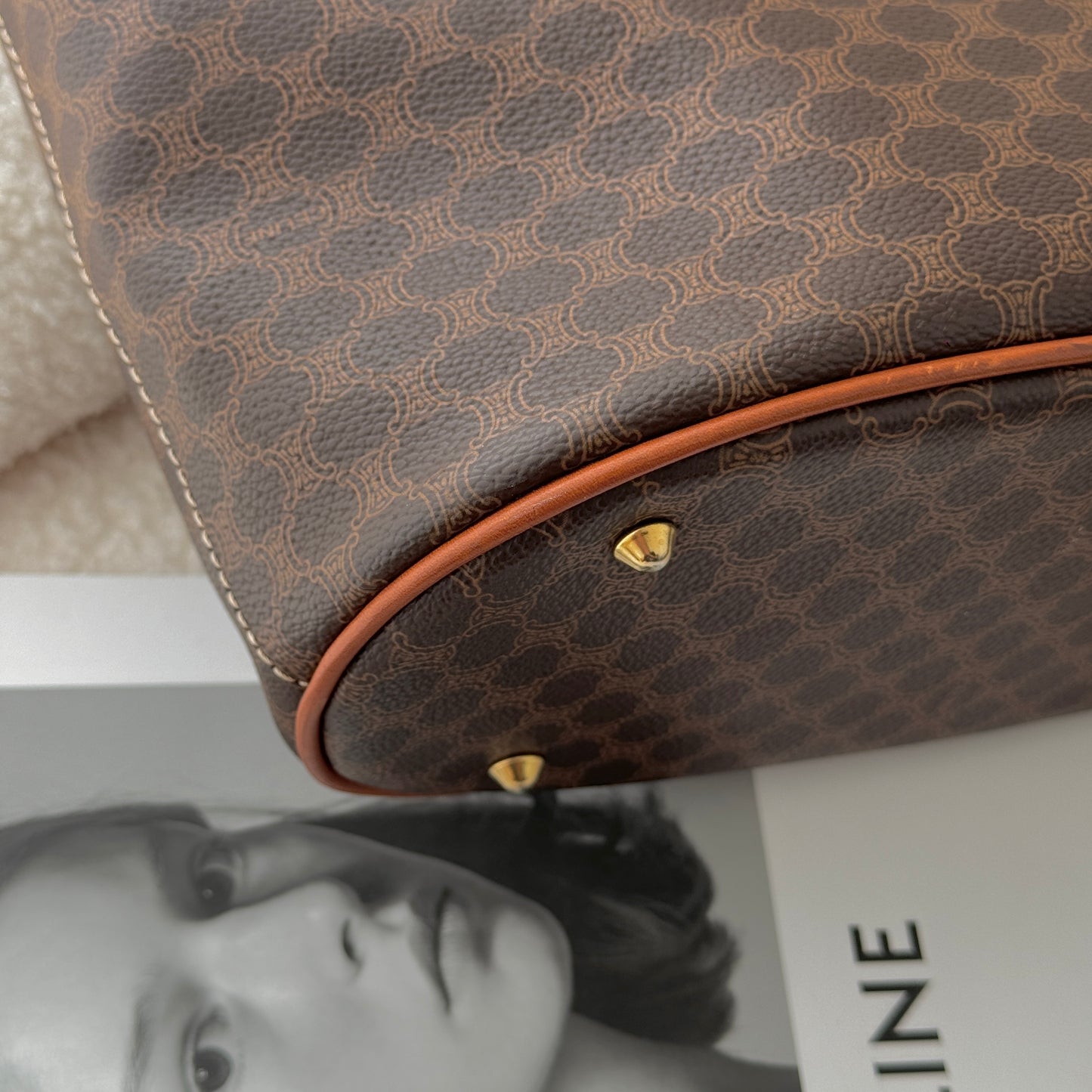 Celine Brown Macadam Triomphe Tote