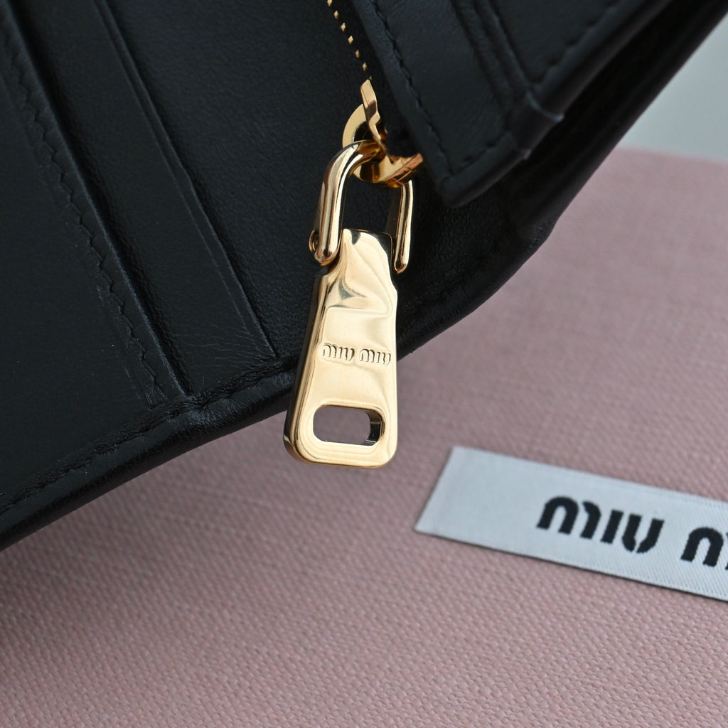 Miu Miu Metallic Foldover Wallet