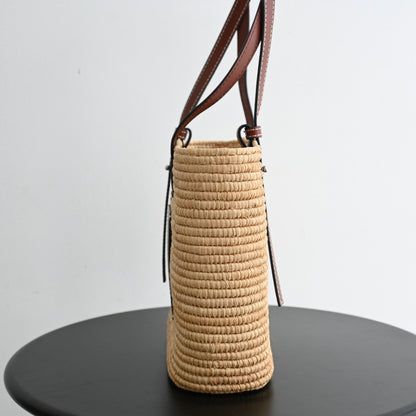 Loewe Anagram Small Square Basket Bag in Raffia