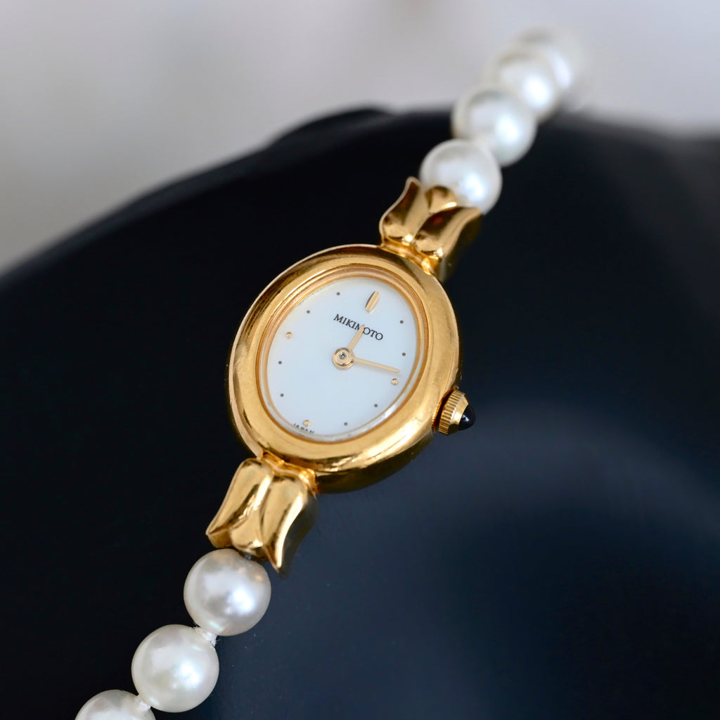 Mikimoto 1E20-3041 MOP Dial Akoya Pearl Bracelet Watch - Leluxe Vintage Sdn. Bhd.