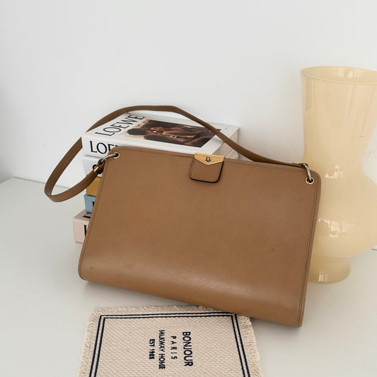 Christian Dior Leather Shoulder Bag Beige