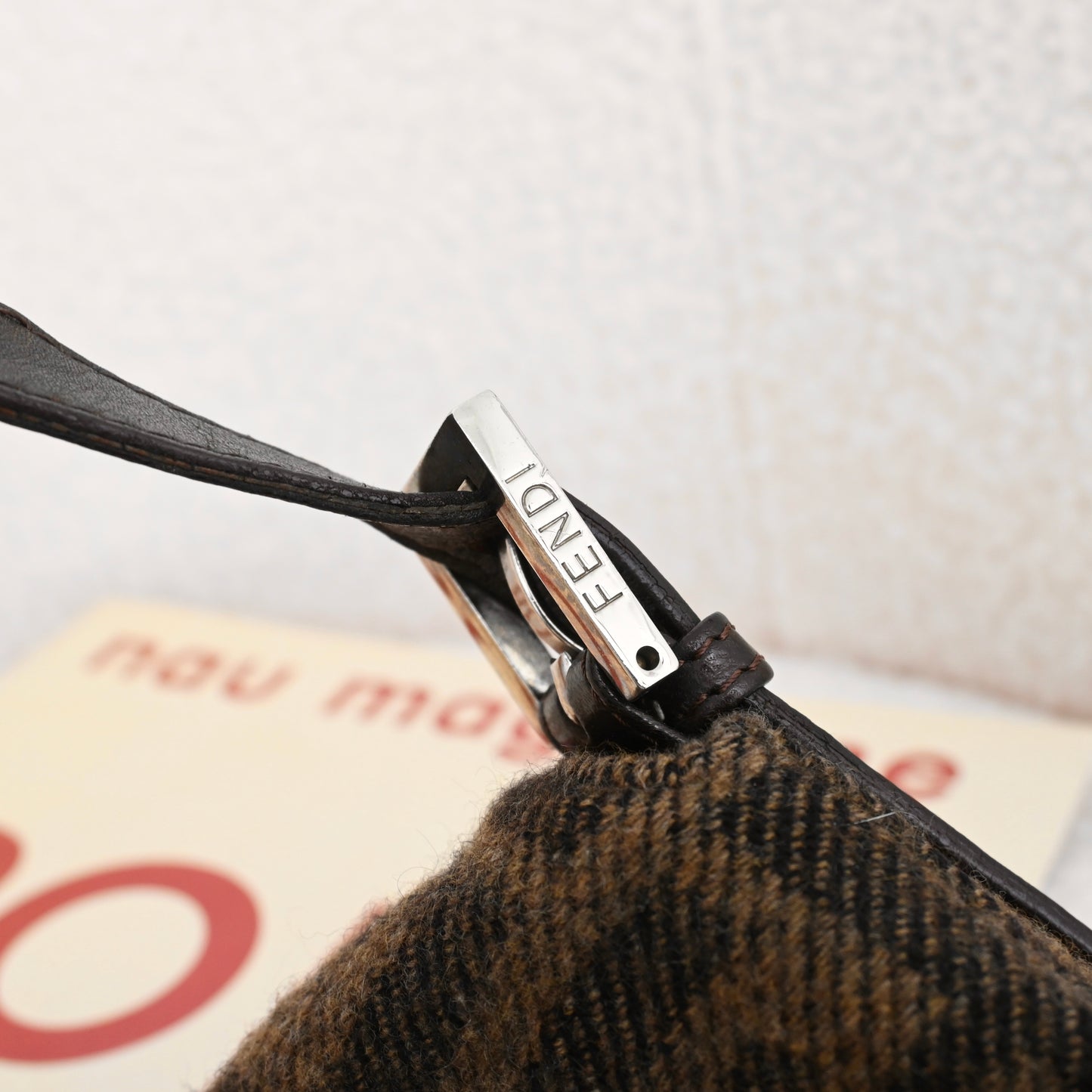 Fendi Zucca Baguette Wool Brown Monogram