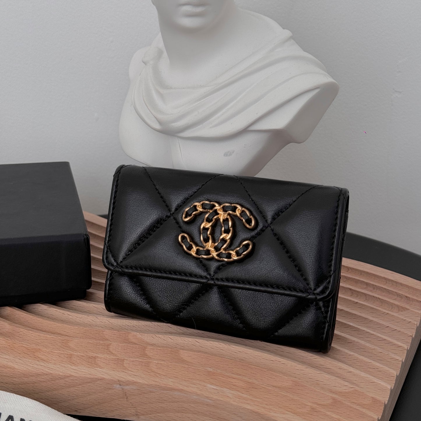 Chanel 19 Quilted Flap Cardholder