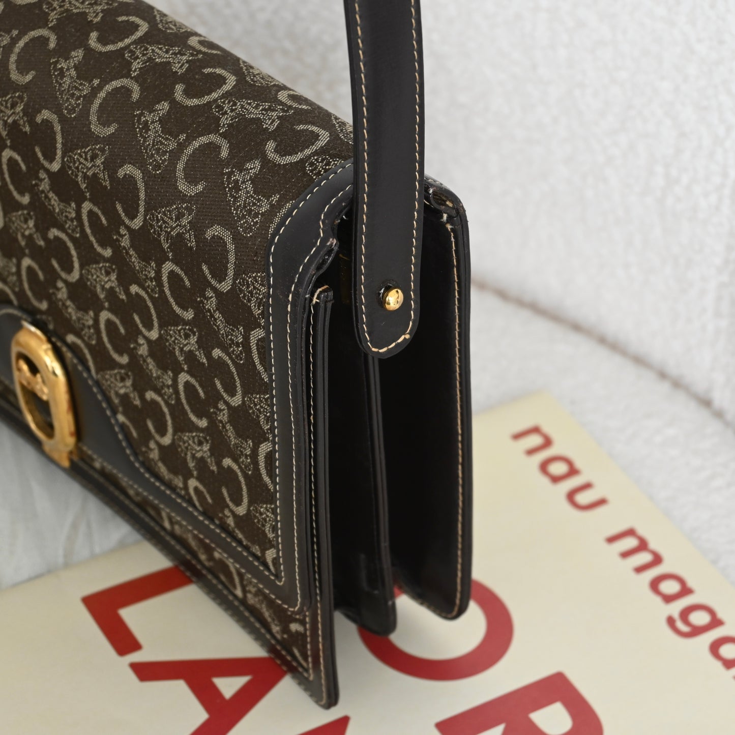 Celine Horse Carriage Brown Macadam Cloth Shoulder Bag