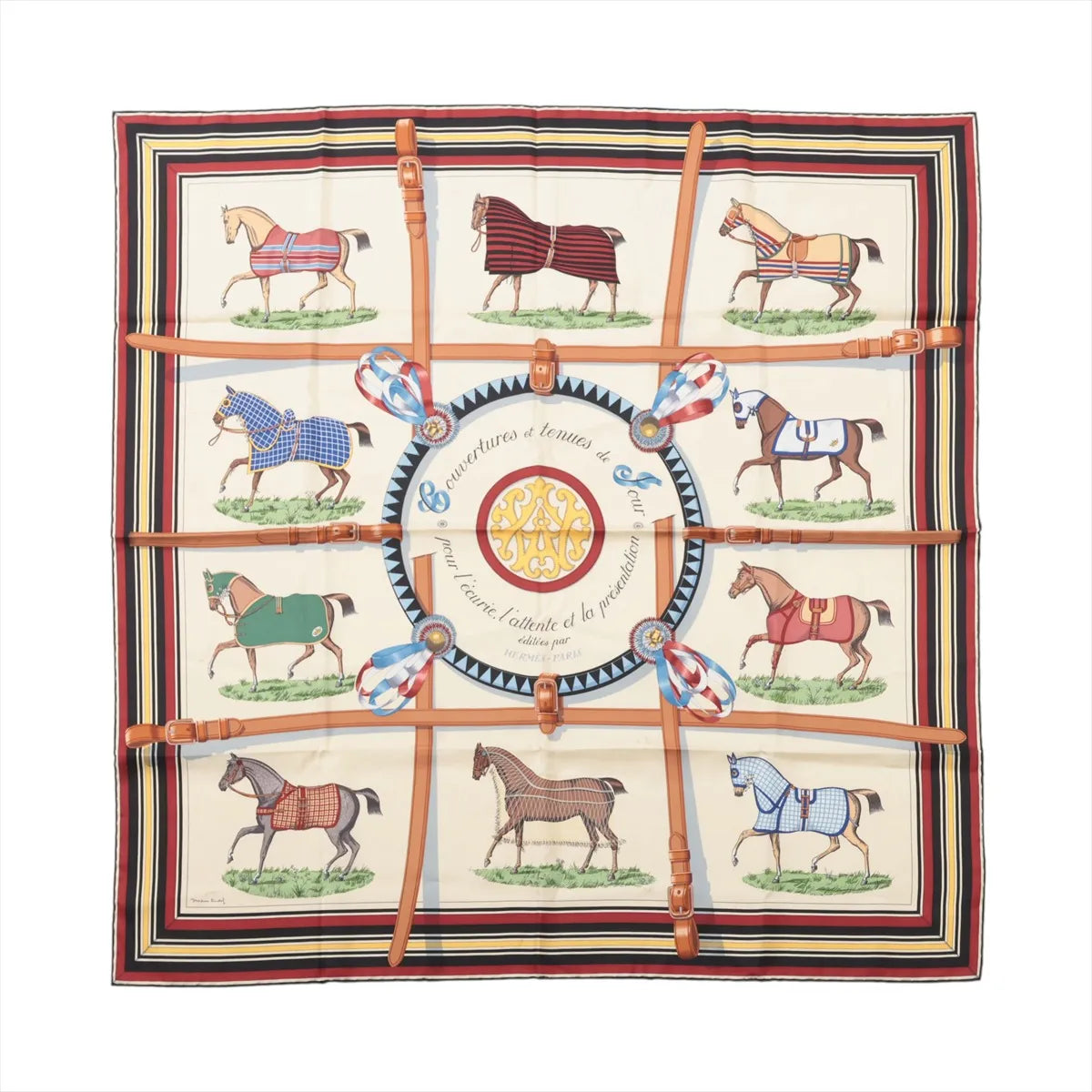 Hermès Carré 90 Couvertures et tenues de Jour Horse