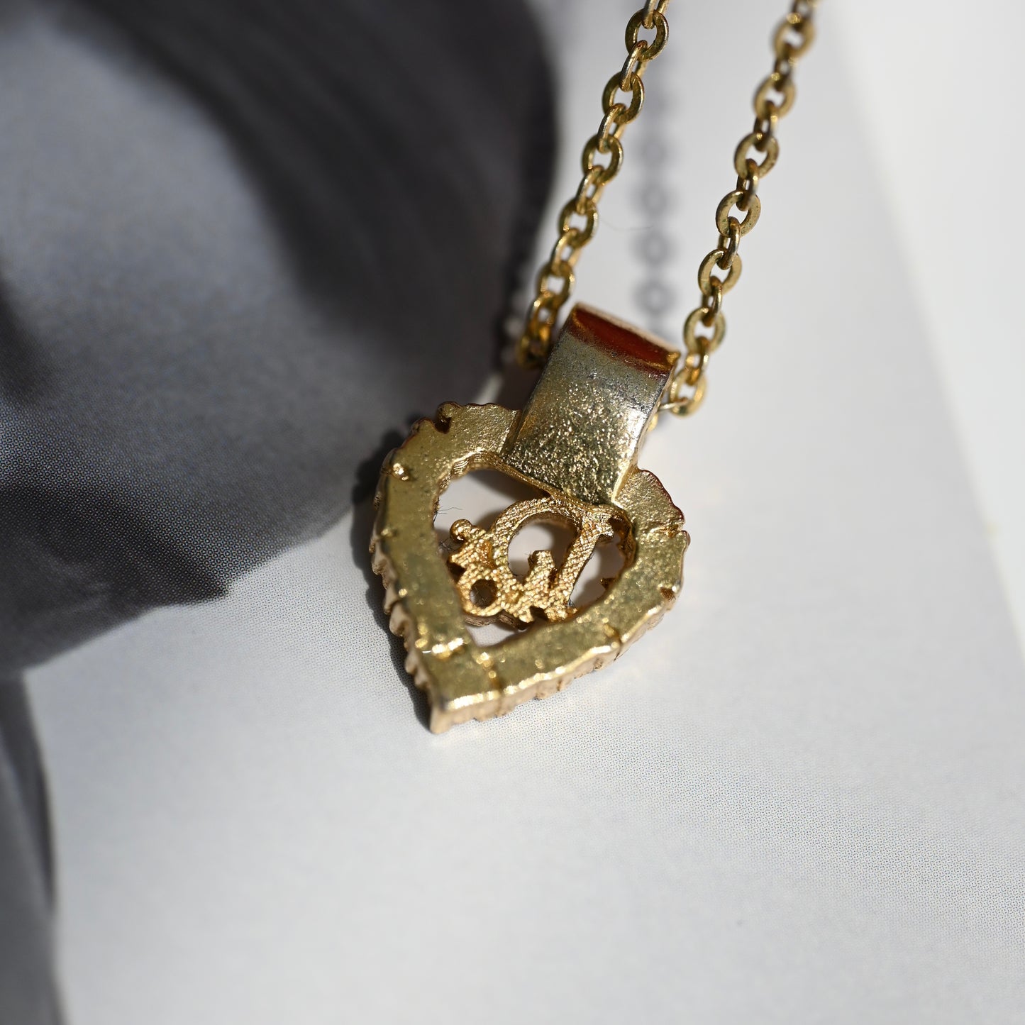 Christian Dior Vintage Heart Shape Necklace with Rhinestones