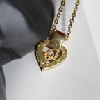Christian Dior Vintage Heart Shape Necklace with Rhinestones