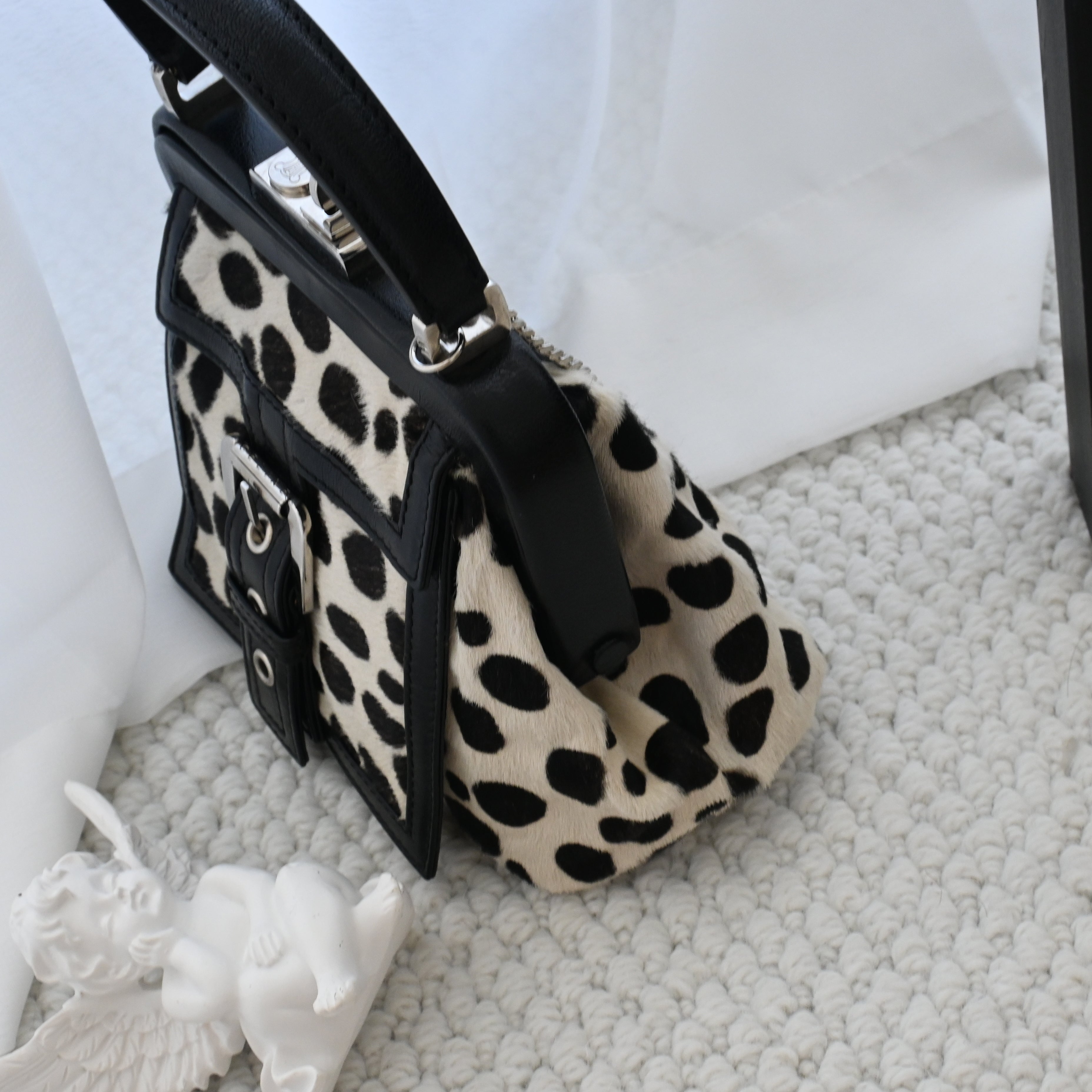Celine Dalmatian Pattern Pony Hair Kiss Lock Mini Bag - Leluxe Vintage Sdn. Bhd.