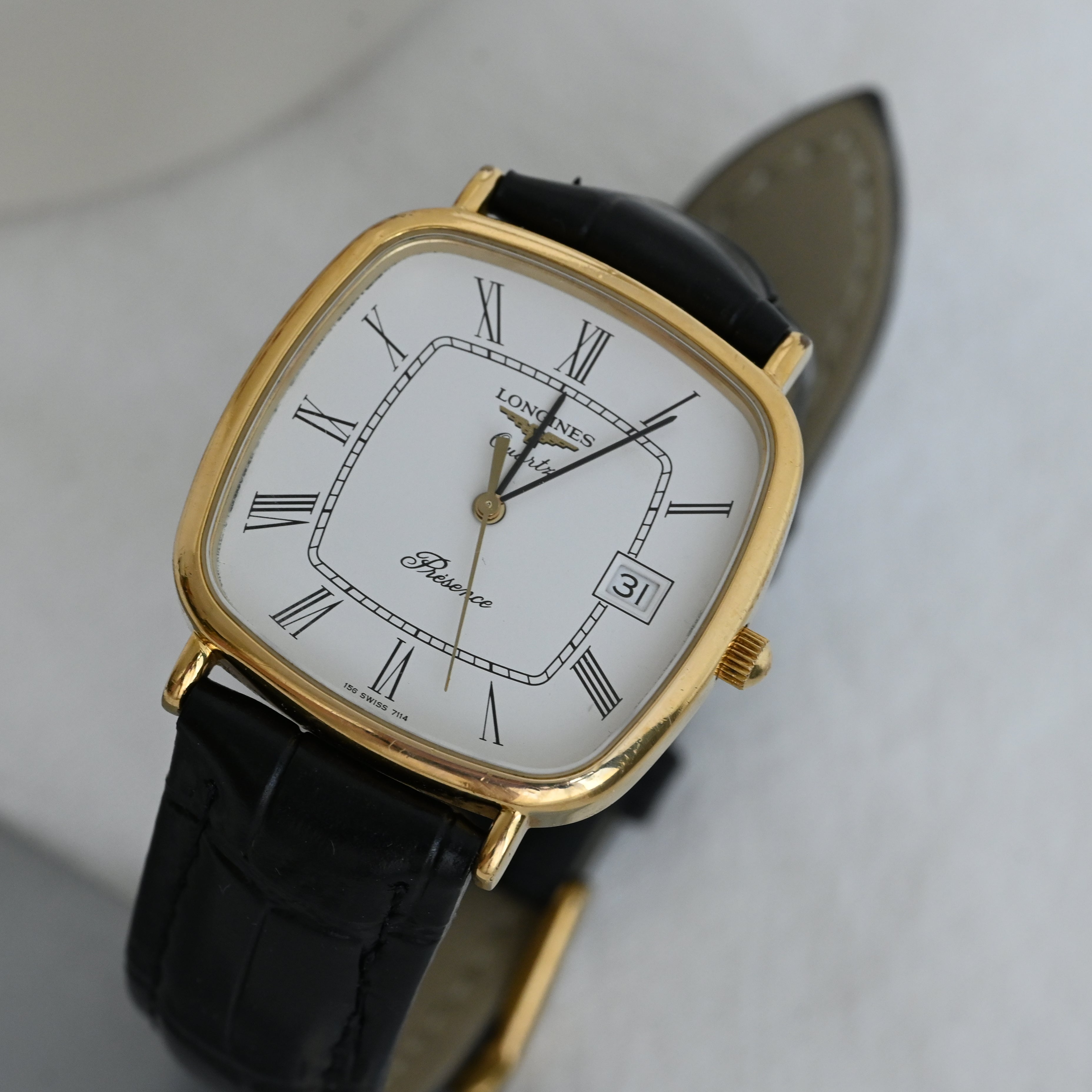 LONGINES presence ビンテージスクエア 電池交換済み　美品 Longines Presence Quartz Watch – Leluxe Vintage Sdn. Bhd.