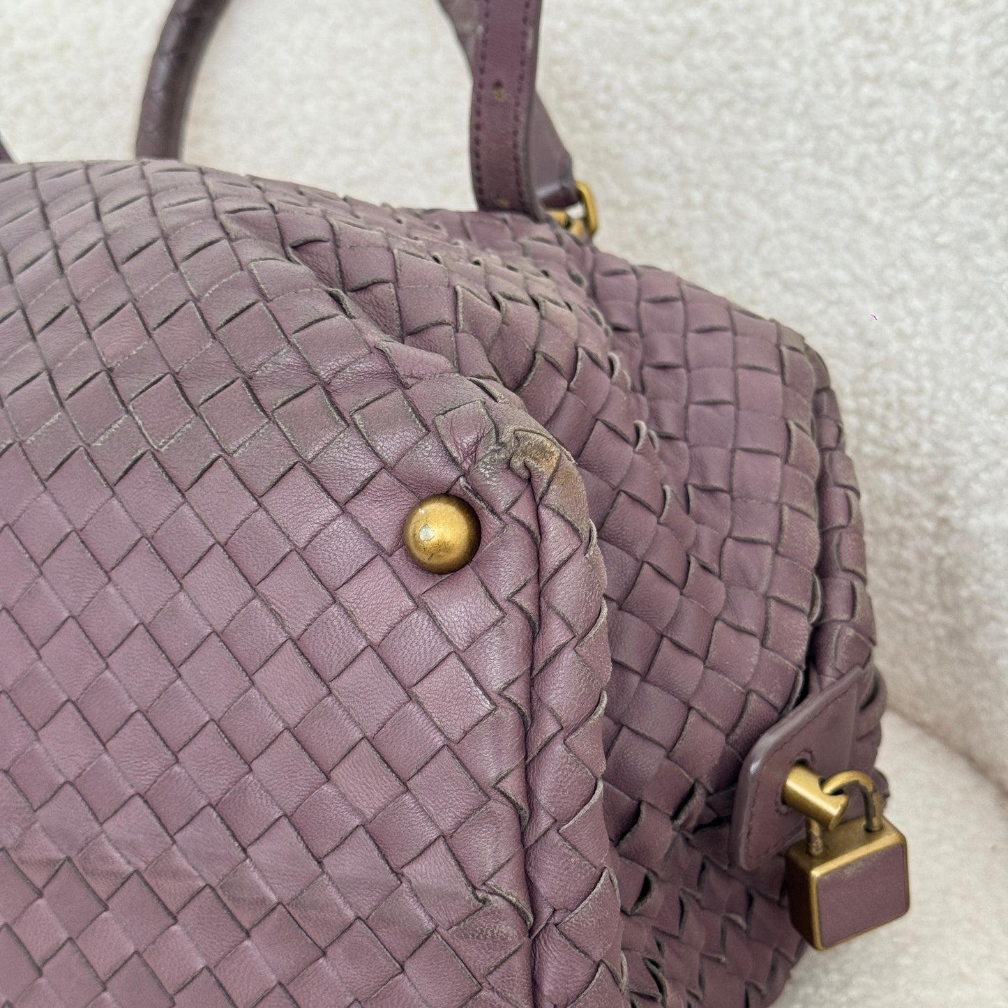 Bottega Veneta Violet Boston Bag