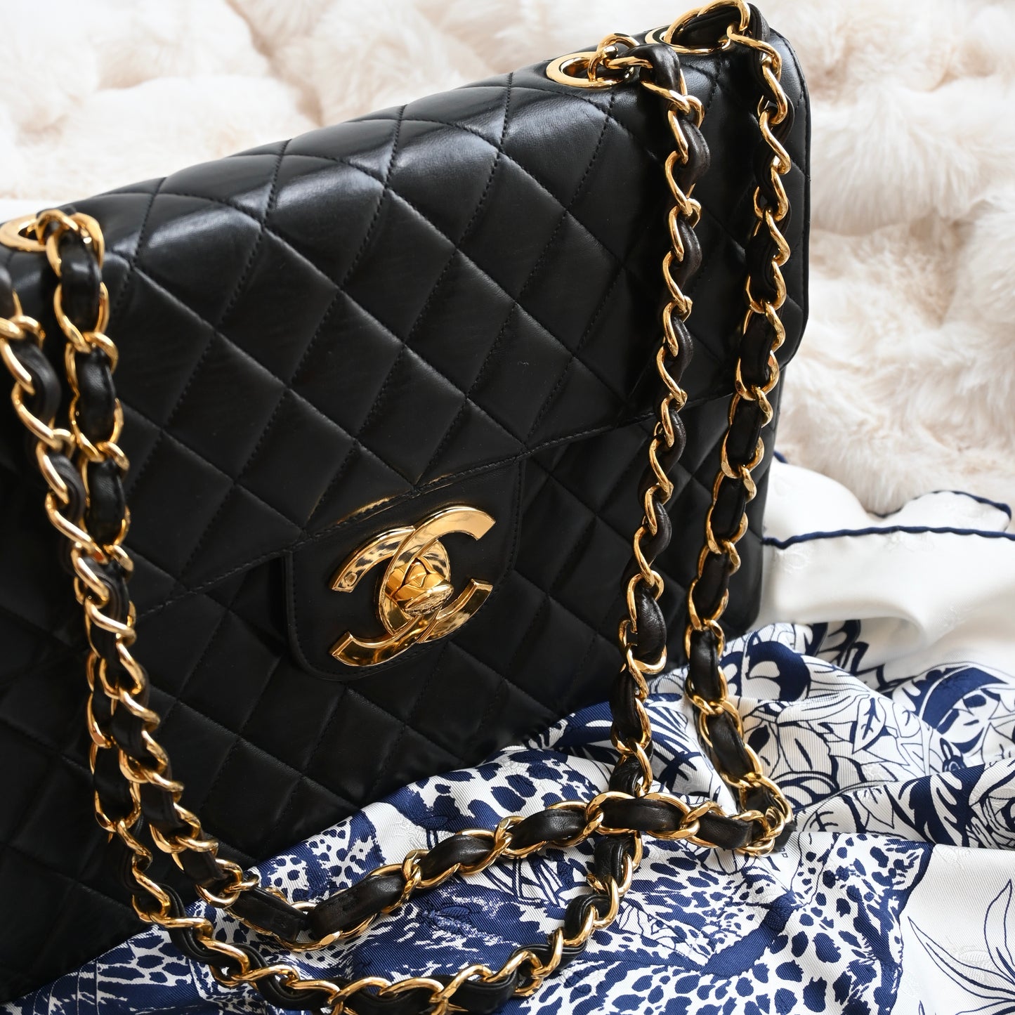 Chanel Matelassé Maxi XL Jumbo CC Flap Bag