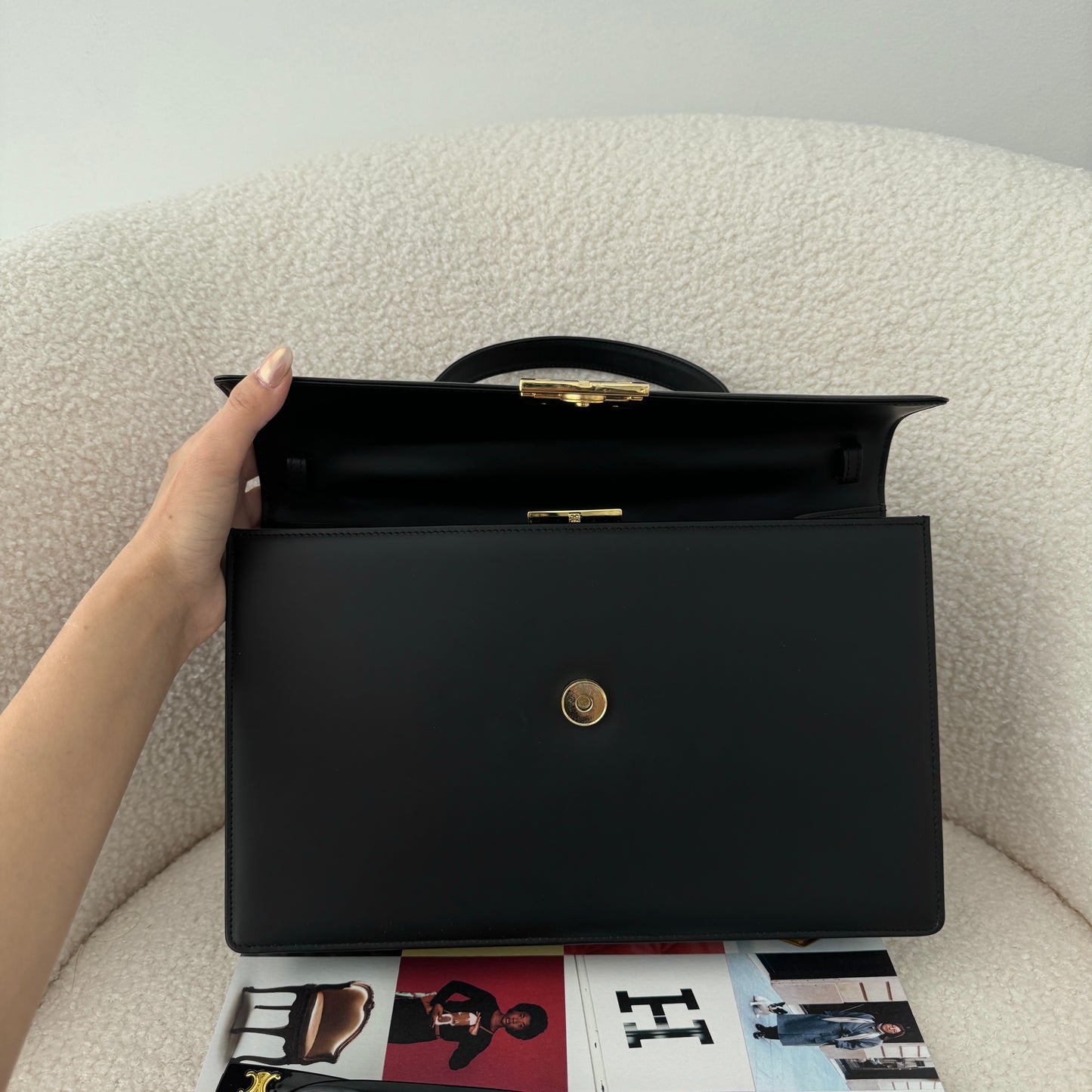 Givenchy Kelly Matte Black Top Handle Vintage Bag