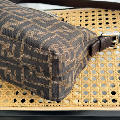 Fendi Zucca Canvas Baguette Shoulder Bag