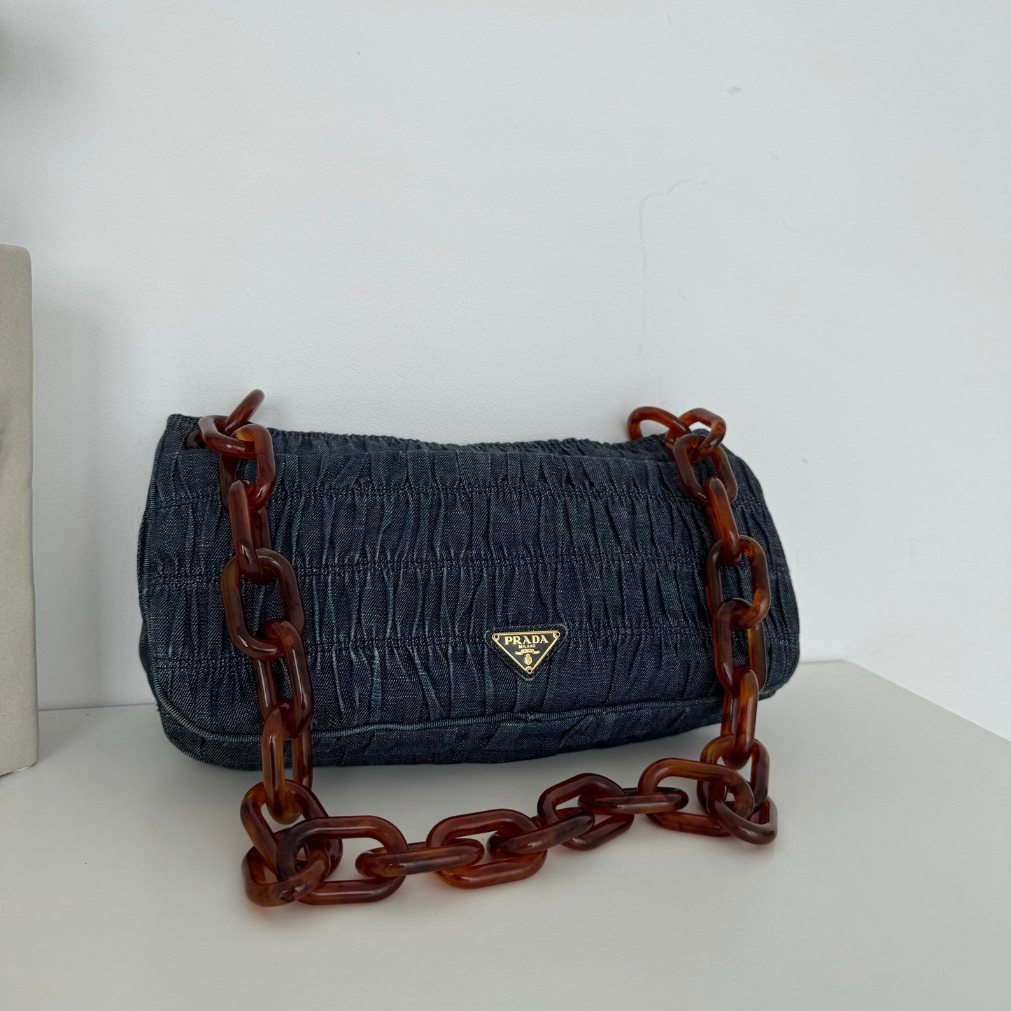 Prada Denim Gaufre Shoulder bag