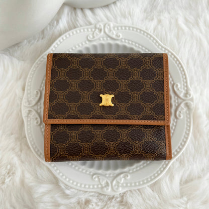 Celine Macadame Monogram Trifold Wallet