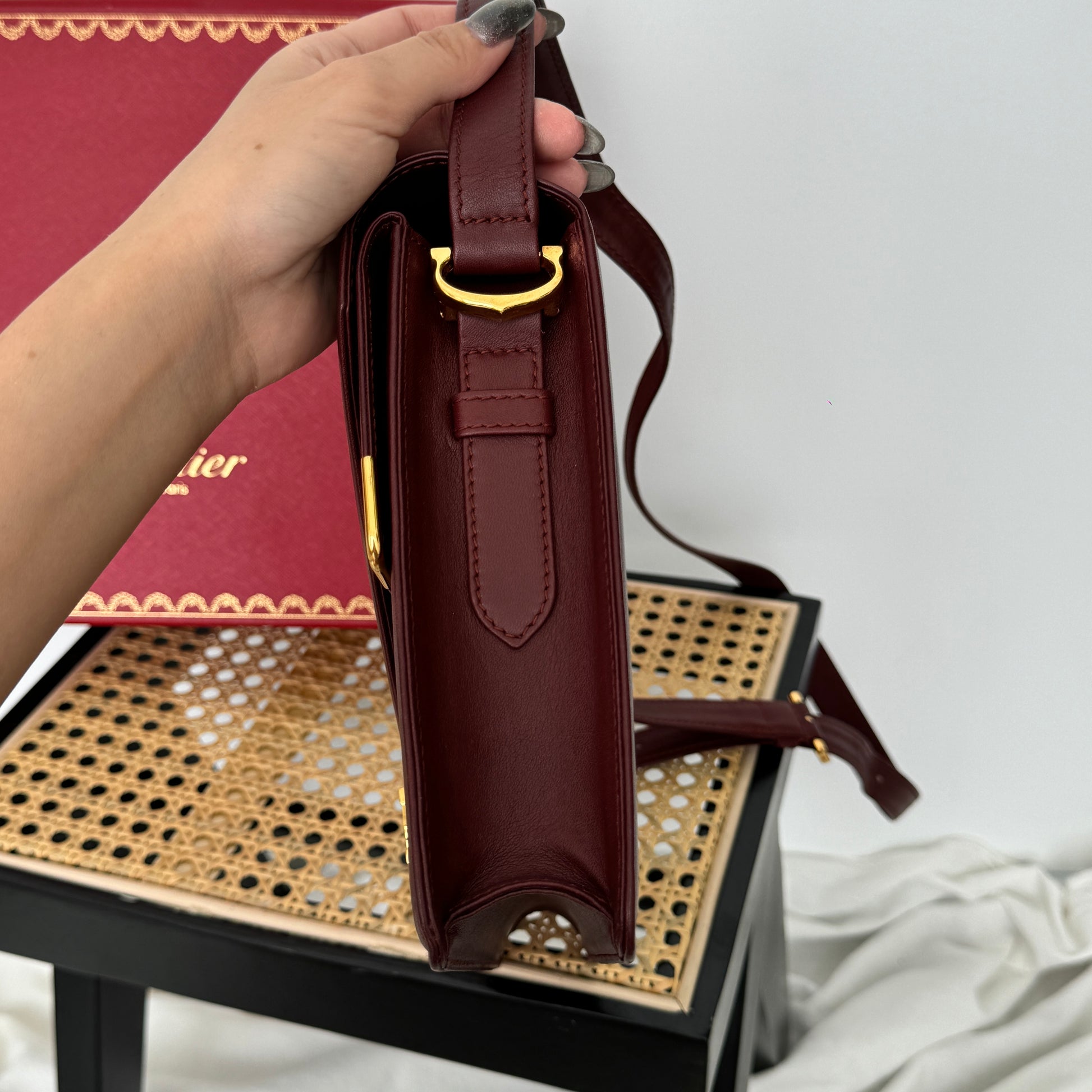 Cartier Must De Cartier Bordeaux Envelope Bag – Leluxe Vintage Sdn
