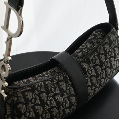 Christian Dior D Buckle Navy Monogram Shoulder Bag