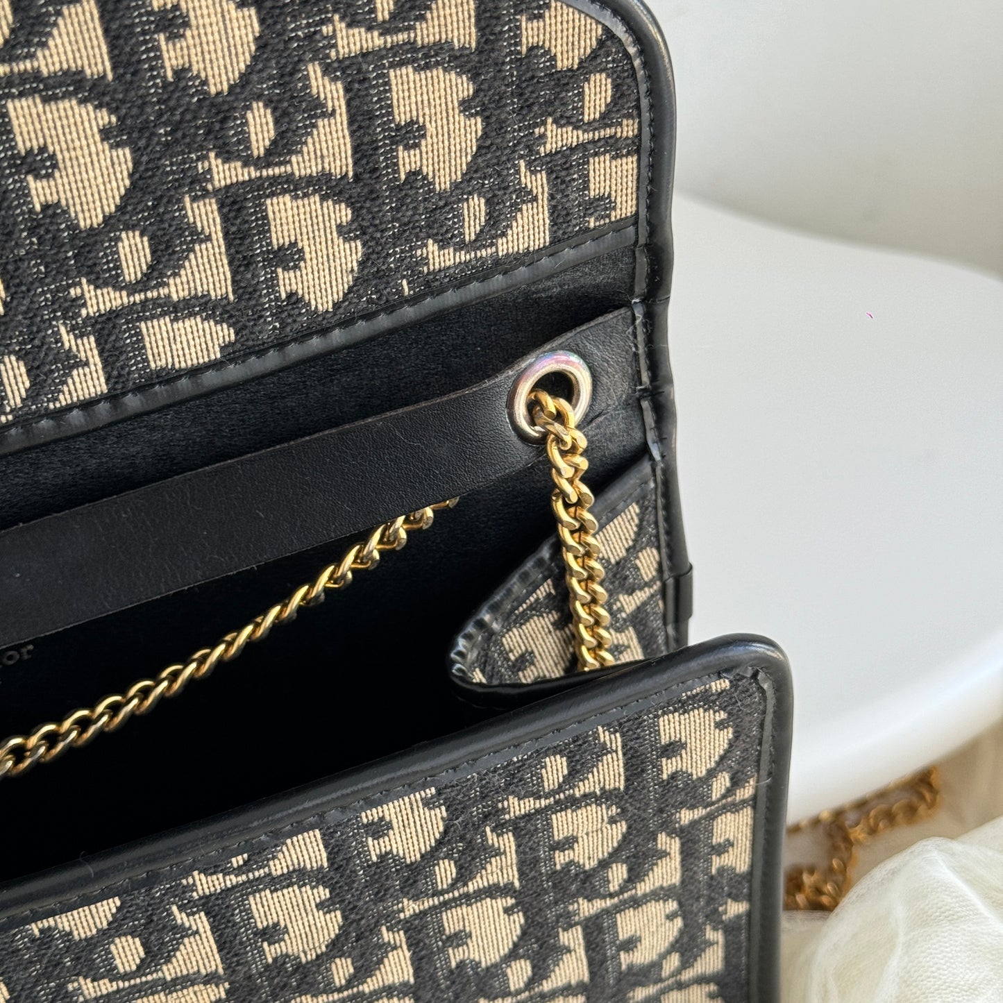 Dior Trotter Jacquard Chain Shoulder Bag