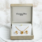 Christian Dior Vintage Oval Necklace Earclips Set - Leluxe Vintage Sdn. Bhd.