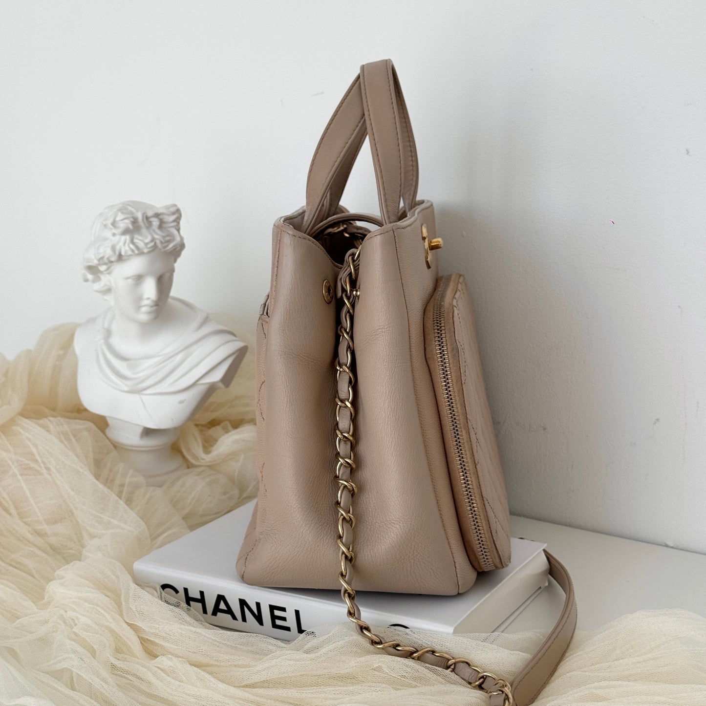 Chanel Beige Caviar Business Affinity Tote