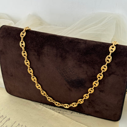 Celine Triomphe Suede Chain Bag