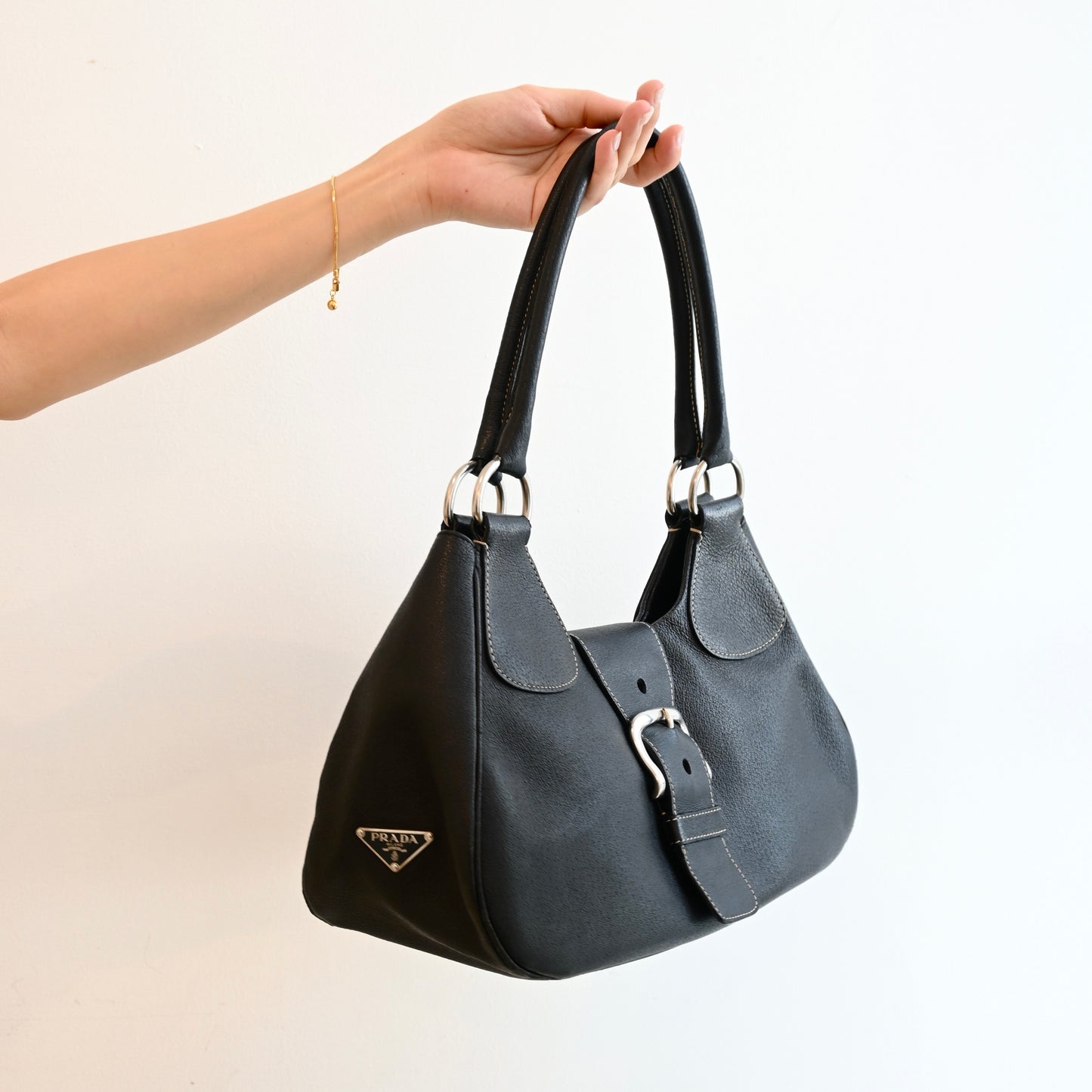 Prada Vitello Daino Moon Bag