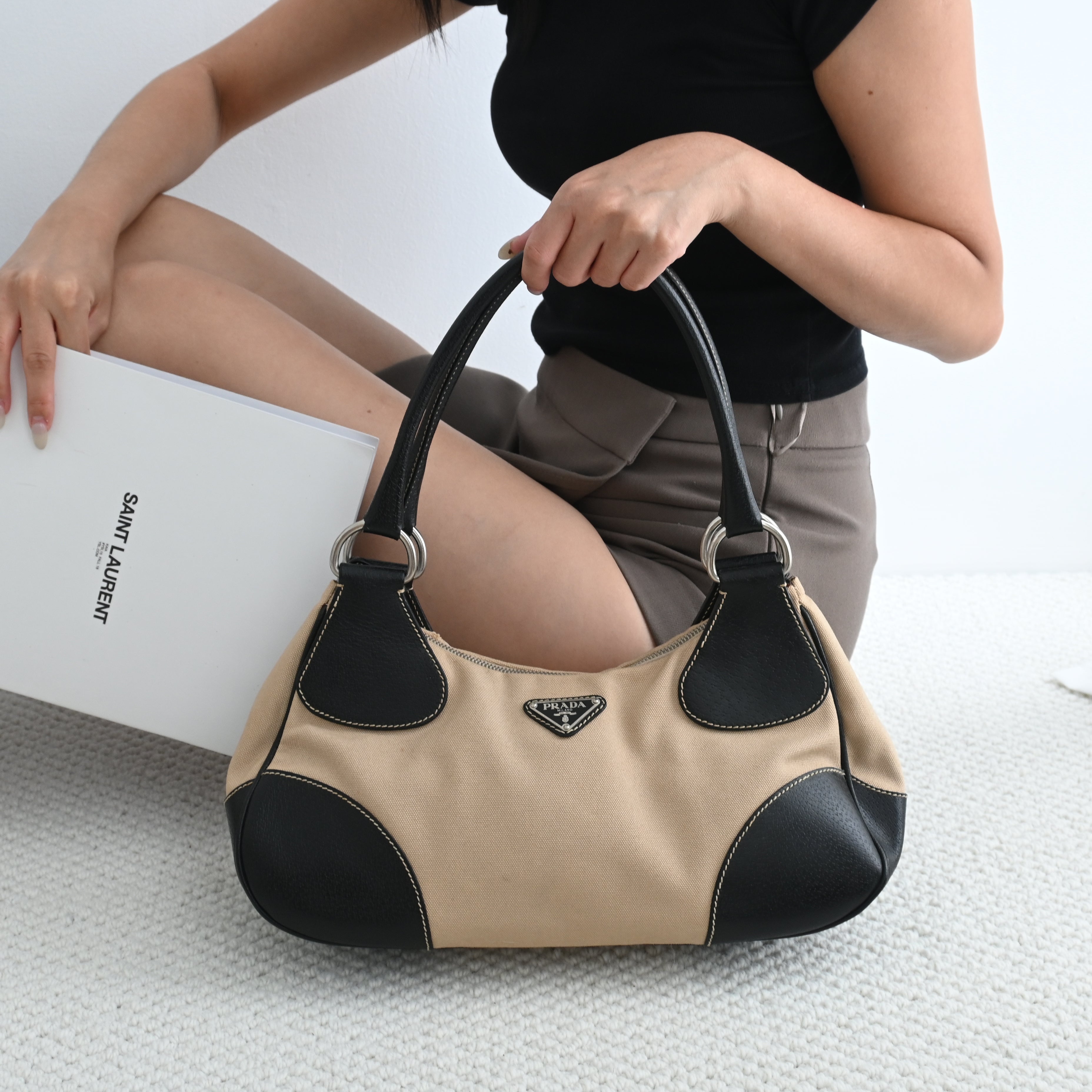 Prada Canvas Hobo - Leluxe Vintage Sdn. Bhd.