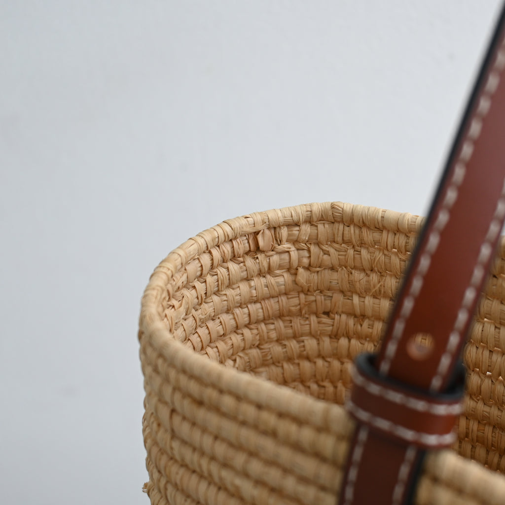 Loewe Anagram Small Square Basket Bag in Raffia - Leluxe Vintage Sdn. Bhd.