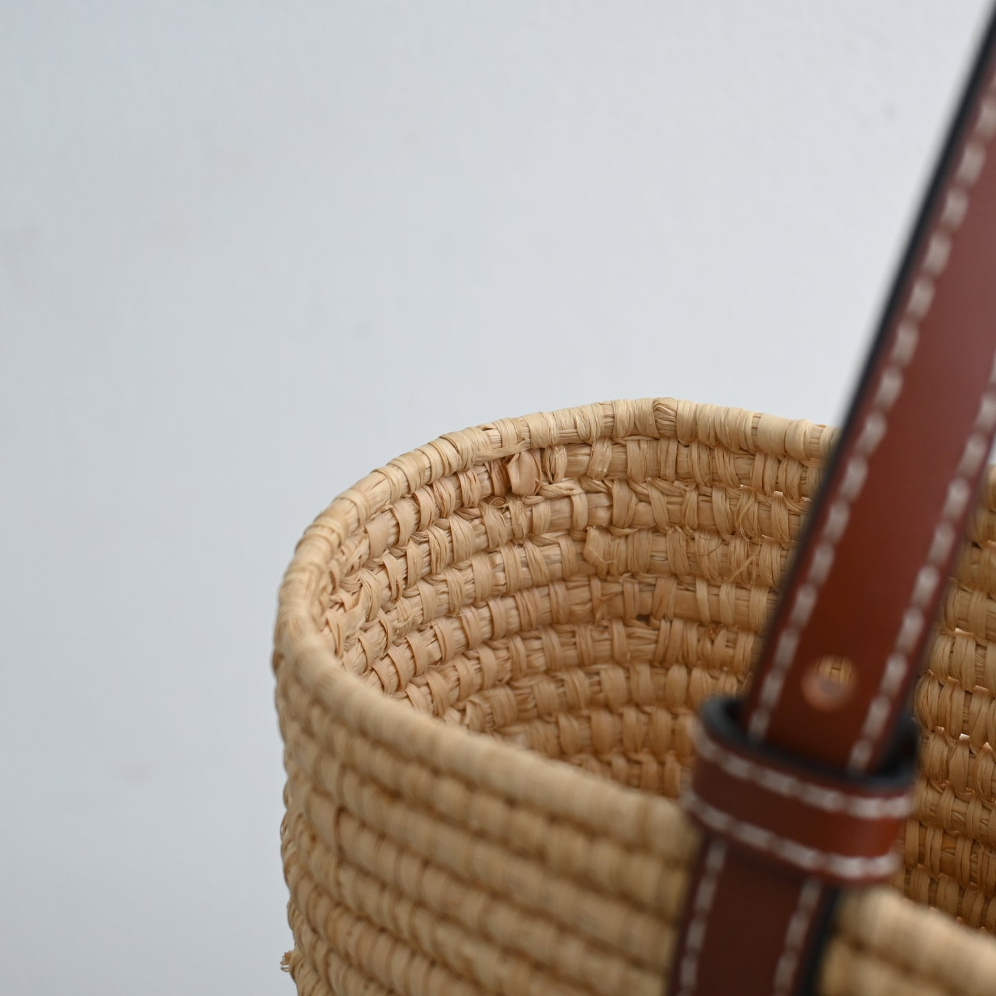 Loewe Anagram Small Square Basket Bag in Raffia