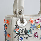 Christian Dior Sequin Floral Embroidered Mini Lady Dior
