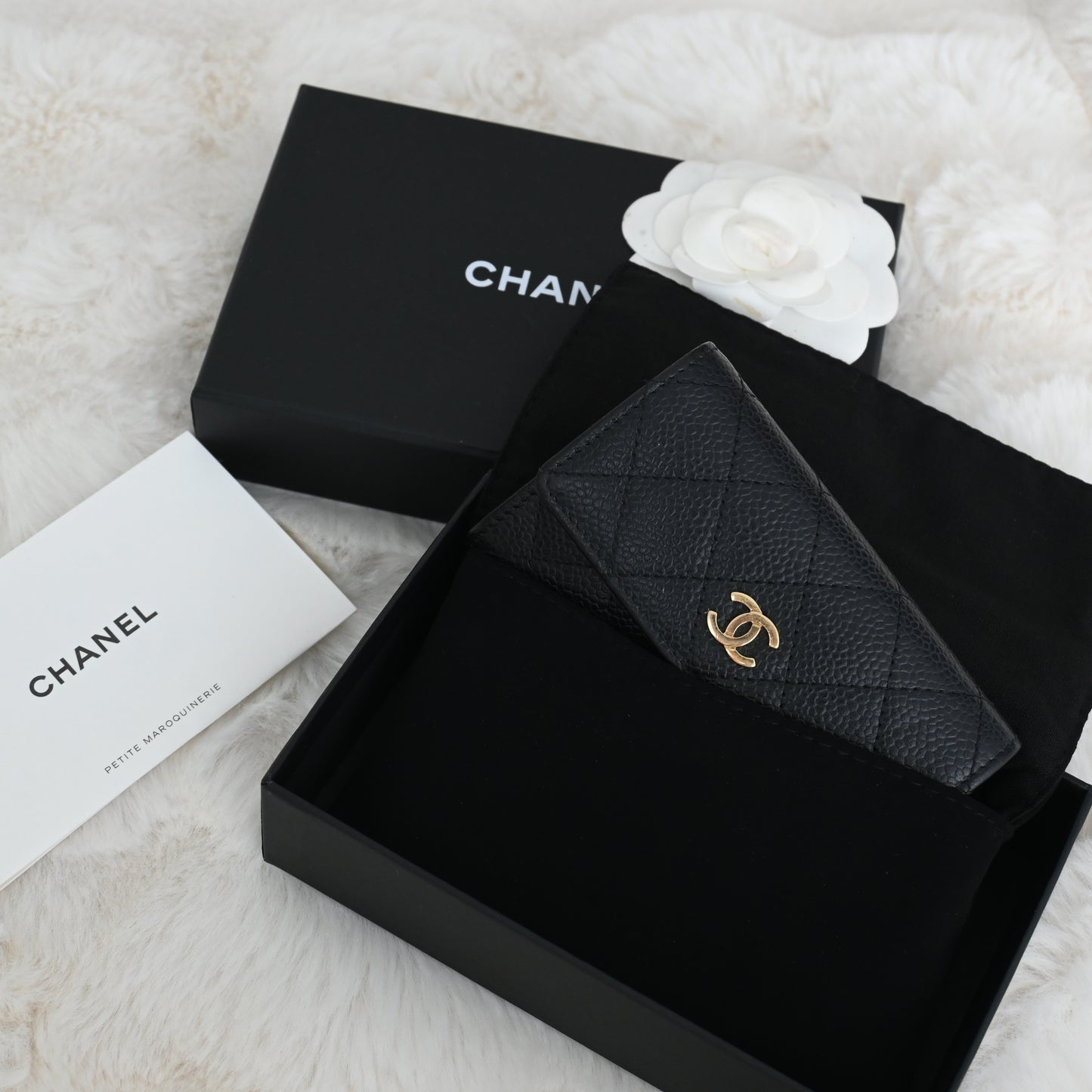 Chanel Quilted Flap Cardholder Black Caviar