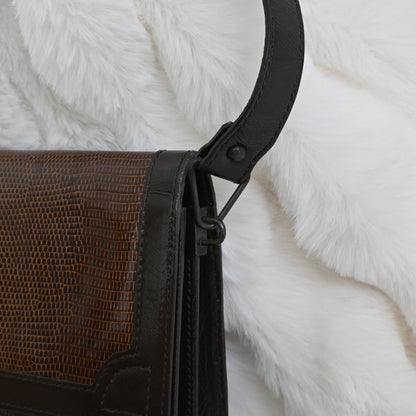 Yves Saint Laurent Lizard Leather Shoulder Bag