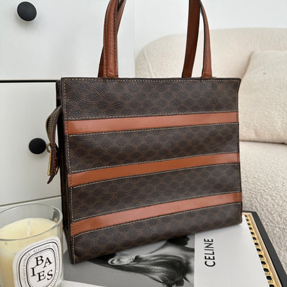 Celine Macadam Monogram Stripe Tote