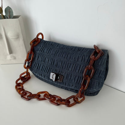 Prada Denim Gaufre Shoulder bag