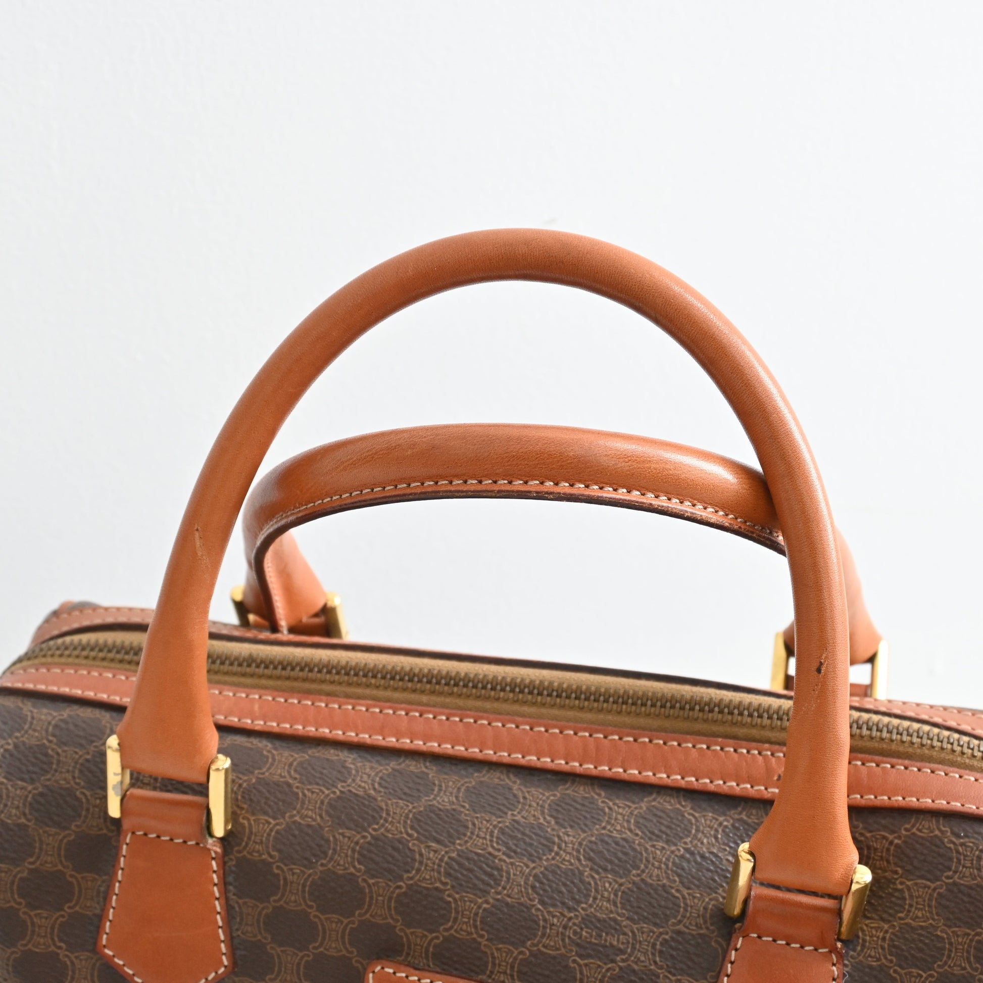 Celine Small Boston in Triomphe Macadam Monogram - Leluxe Vintage Sdn. Bhd.