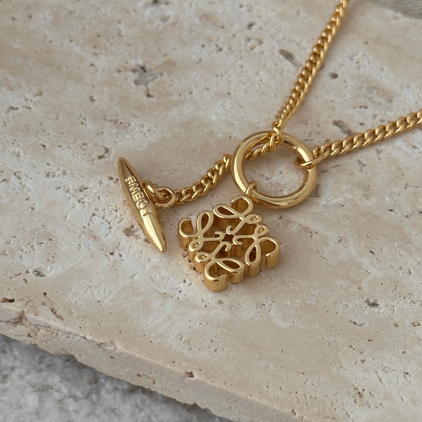 Loewe Anagram Pendant Gold