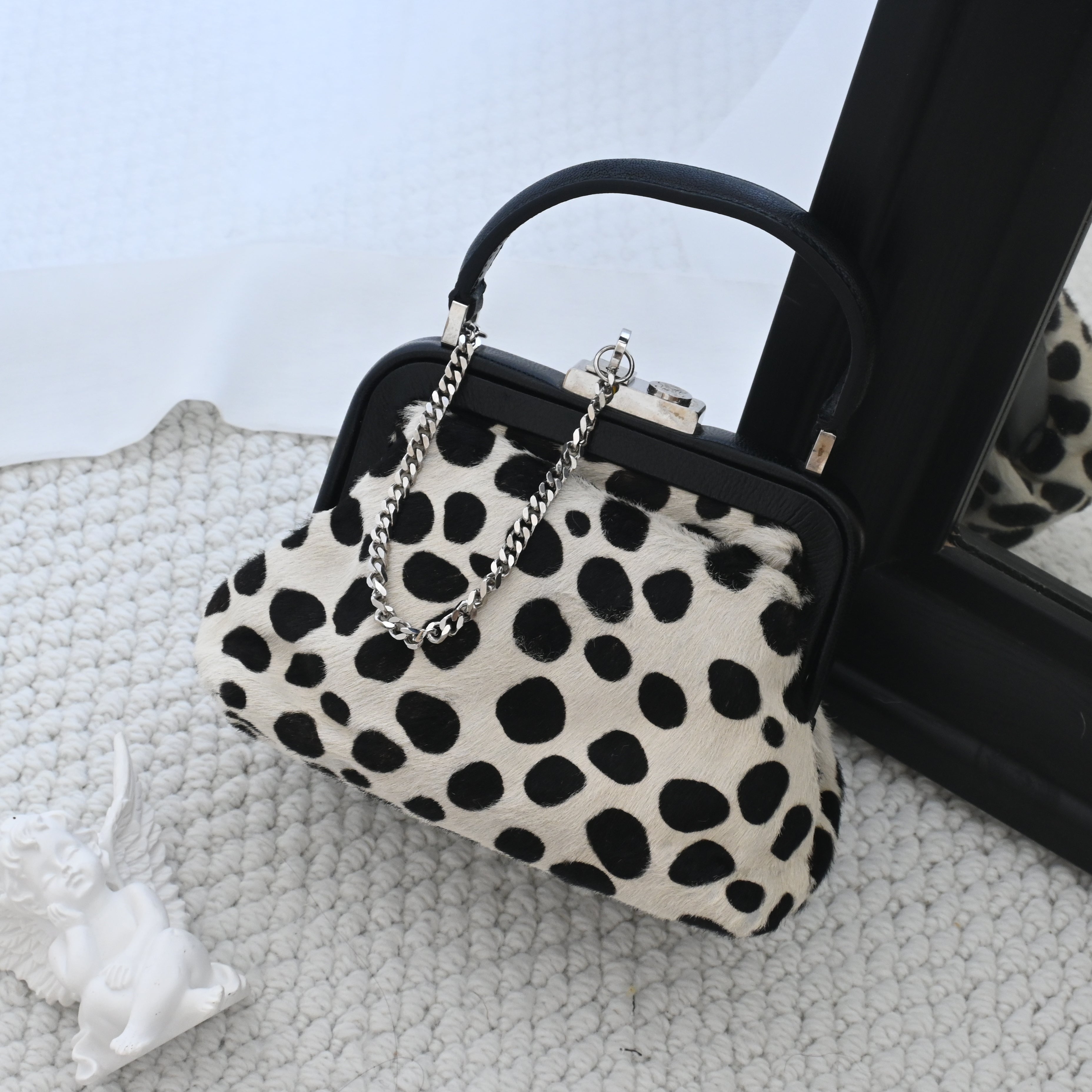 Celine Dalmatian Pattern Pony Hair Kiss Lock Mini Bag - Leluxe Vintage Sdn. Bhd.