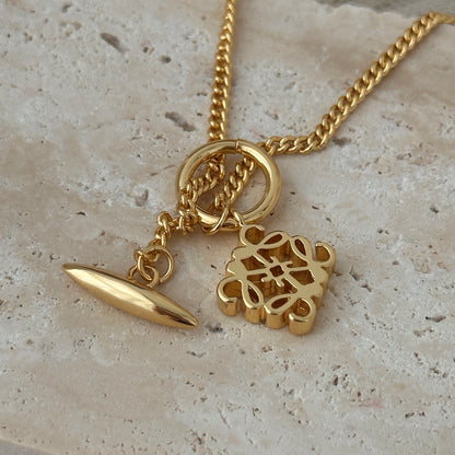 Loewe Anagram Pendant Gold