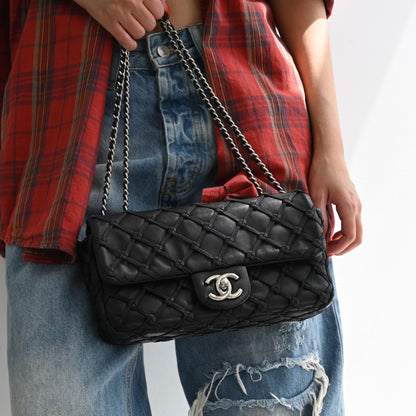 Chanel Lambskin Canebiers Net Flap Bag Small