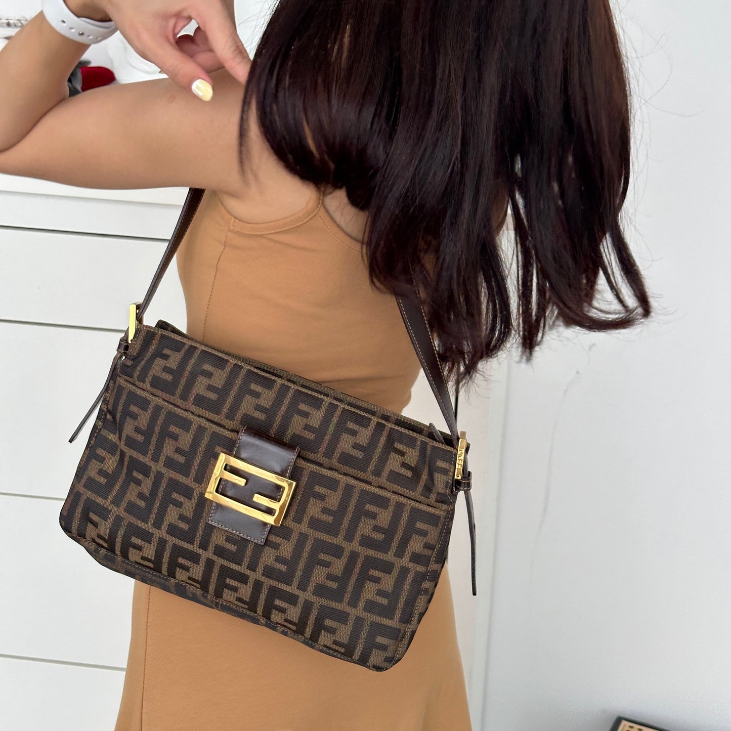 Fendi Zucca Monogram Shoulder Bag