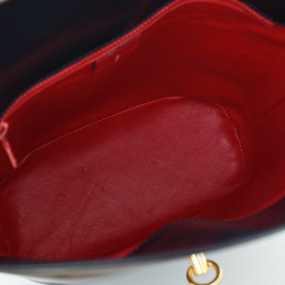 Celine Vintage Navy Gancini Bucket Bag