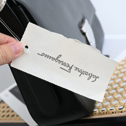 Salvatore Ferragamo Gancini Saffiano Leather Shoulder Bag