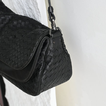 Bottega Veneta Intrecciato Double Flap Shoulder Bag
